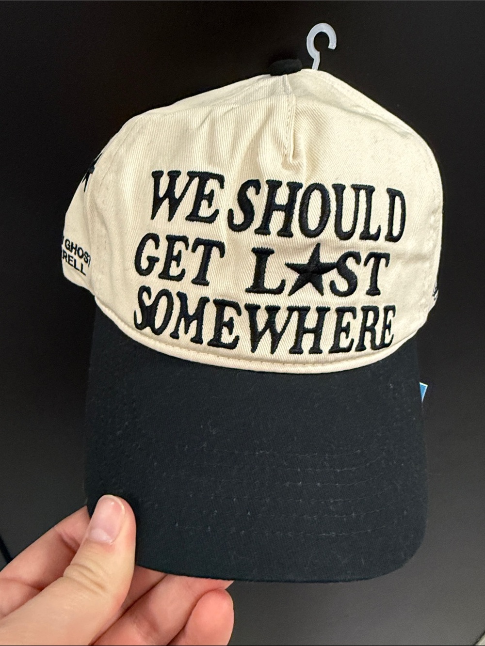 PacSun Beige and Black Star Embroidered Baseball Cap